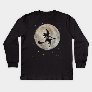 Starry night ride Kids Long Sleeve T-Shirt